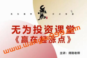 【无为教育】傅刚《赢在起涨点》寻底涨停战法视频讲座