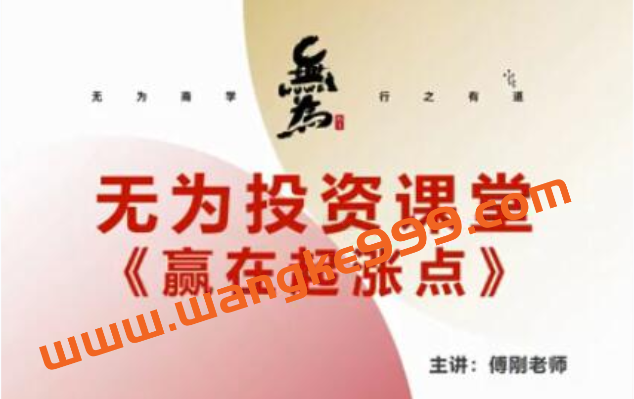 【无为教育】傅刚《赢在起涨点》寻底涨停战法视频讲座插图