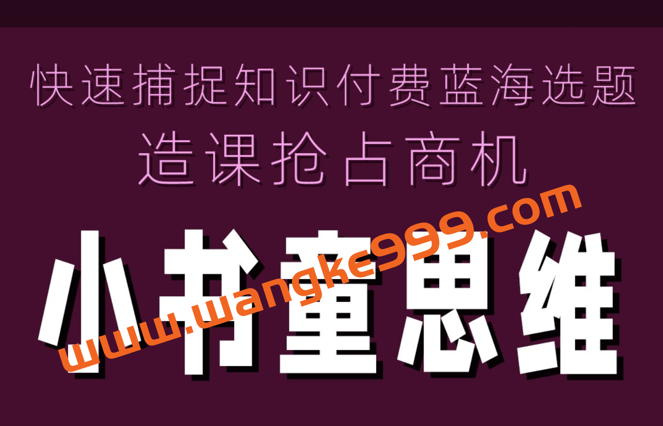 【抖音599同款】林雨《小书童思维课》：快速捕捉知识付费蓝海选题，造课抢占先机插图