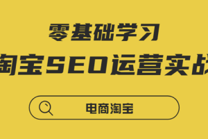 搜外课程《零基础学习淘宝SEO运营实战》：大数据时代精细化运营流程，入门零基础学习