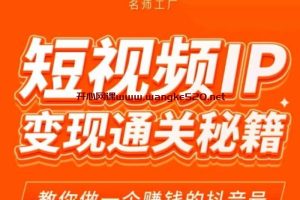 网红校长《短视频IP变现通关秘籍》：101名师工厂，教你做一个赚钱的抖音号