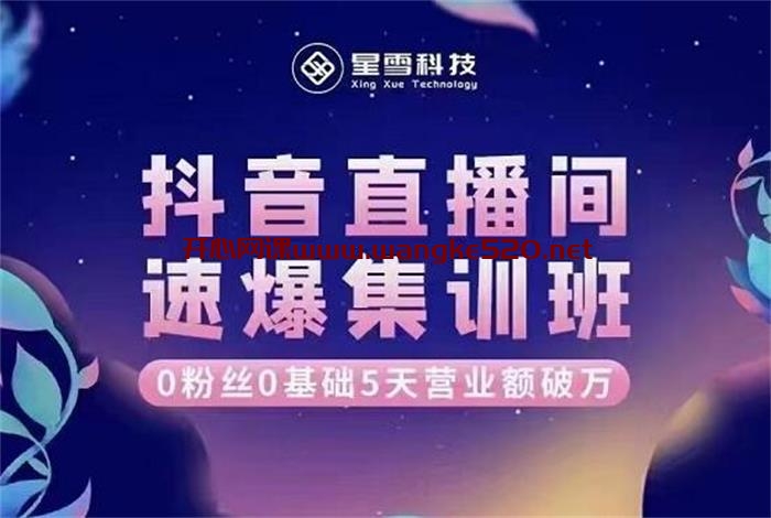 星雪科技·二占《抖音直播间速爆集训班》：0粉丝0基础5天营业额破万插图