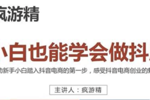 疯游精《小白也能学会做抖店》：帮助新手小白踏入抖音电商的第一步，感受抖音电商创业的魅力