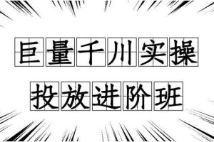 冬哥《巨量千川实操投放进阶班》：从典型的10+投放难题出发，制定全套解决方案