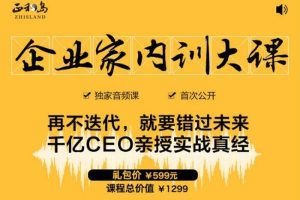 正和岛《企业家内训大课》：千亿CEO亲授实战真经，大佬成功精华秘籍首次揭秘