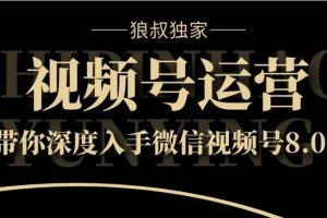 狼叔《视频号运营实战课8.0》：带你深度入手微信视频号