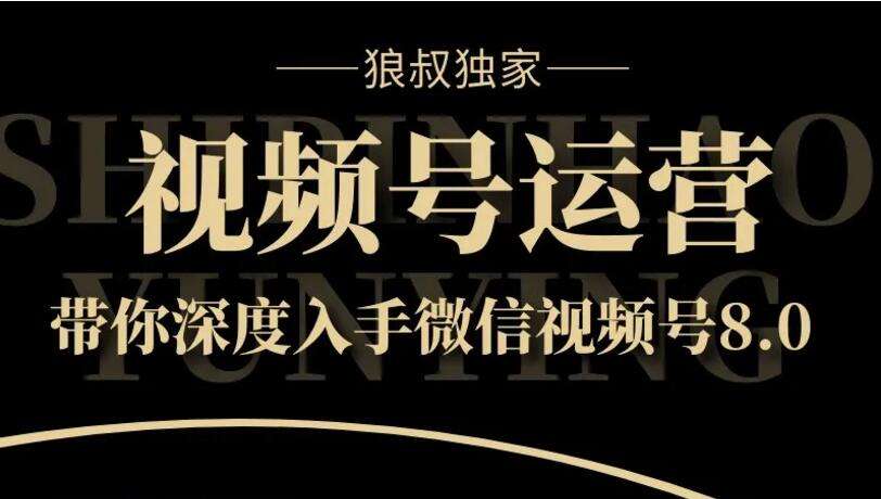 狼叔《视频号运营实战课8.0》：带你深度入手微信视频号插图