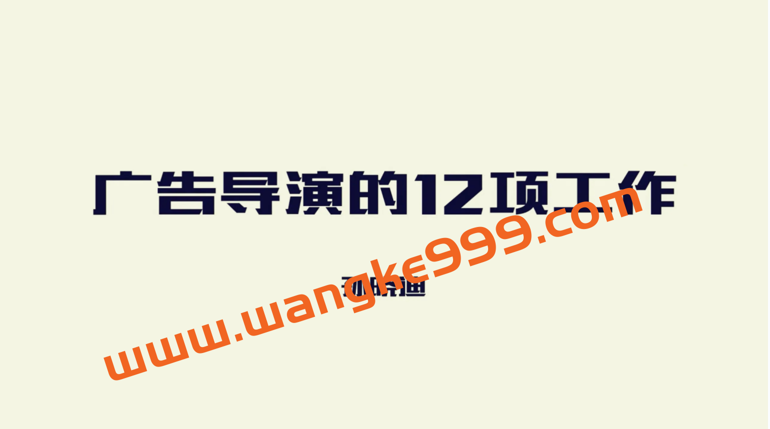 孙晓迪《广告导演的12项工作》入门基础教程视频插图