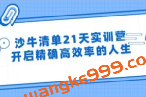 沙牛清单21天实训营培训视频，开启精确高效率的人生