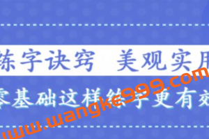 书法讲座-练字技巧视频，教你零基础写出一手漂亮好字