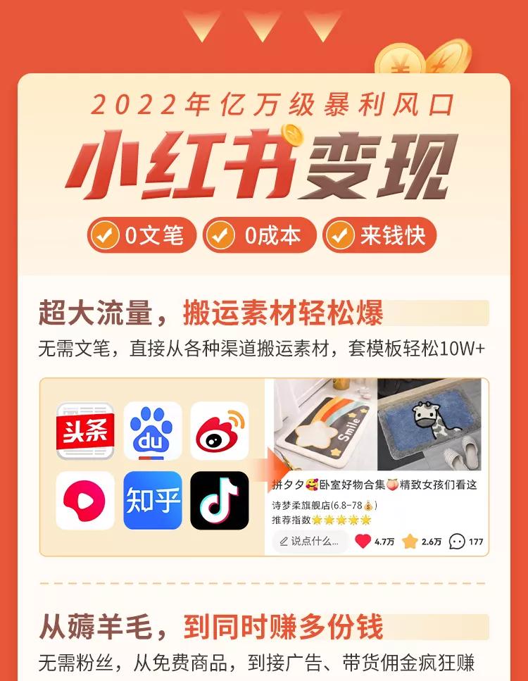 2022《小红书变现》0文笔0粉丝，4大变现途径玩赚小红书，轻松月赚10000+插图1