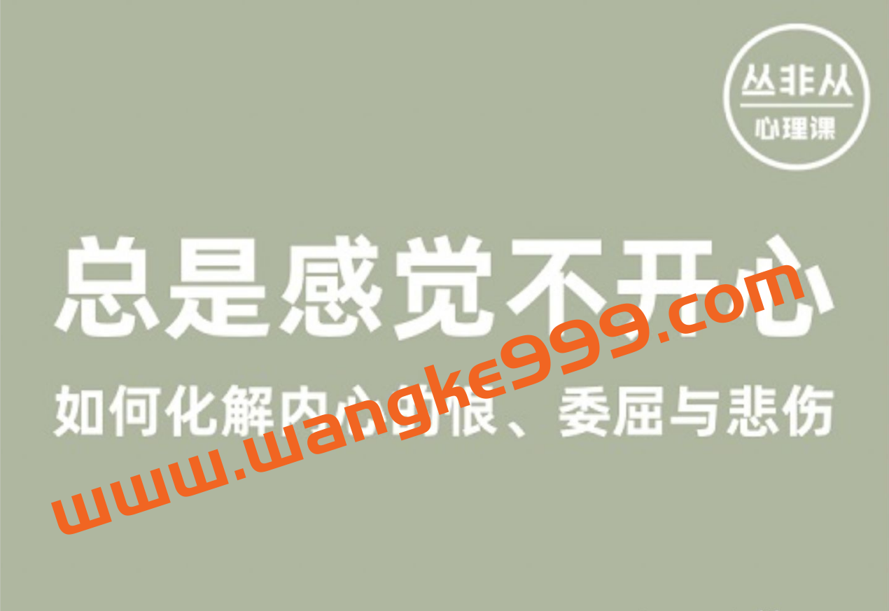 丛非从心理课·总是感觉不开心：如何化解内心的恨、委屈与悲伤插图