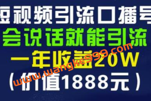 安妈《短视频引流口播号》会说话就能引流，一年收益20W