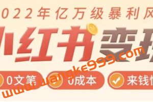 2022《小红书变现》0文笔0粉丝，4大变现途径玩赚小红书，轻松月赚10000+