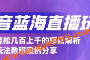 最新《抖音蓝海直播玩法》3分钟赚30元，一天轻松1000+