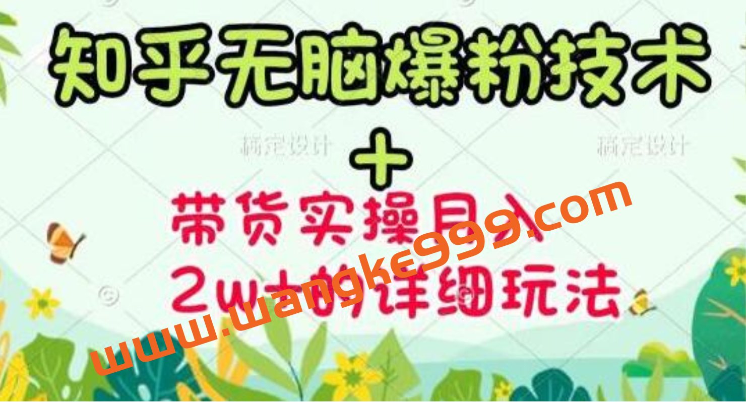 商梦网校《知乎无脑爆粉技术》+图文带货月入2W+的玩法插图