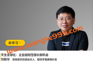 高榕资本·刘新华《天生全球化：企业结构性增长新机会》