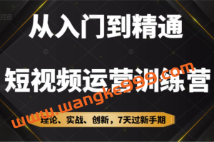 成哥·从入门到精通7天短视频运营训练营：理论、实战、创新共42节课