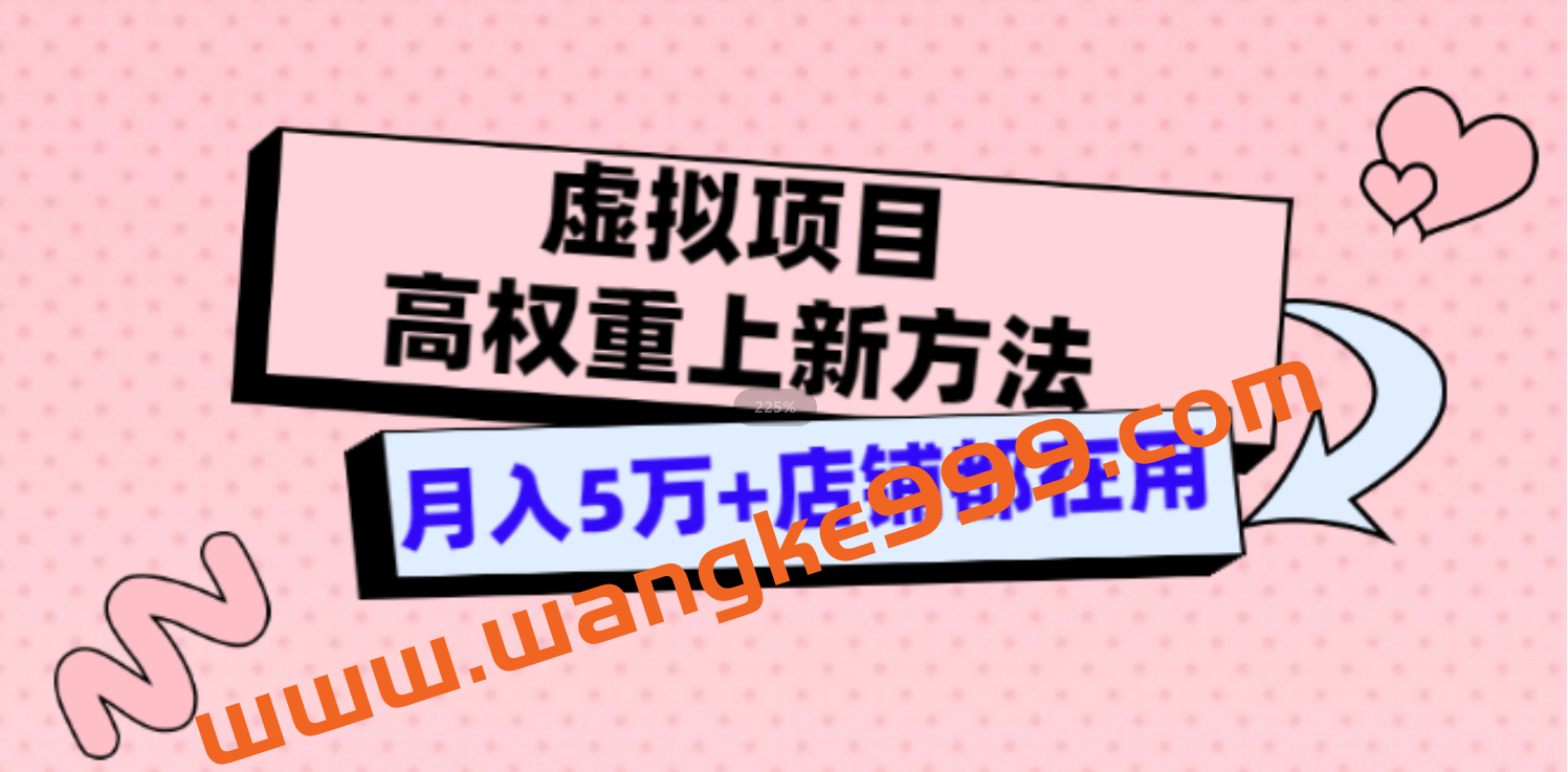 虚拟项目高权重上新方法，月入5万+店铺都在用（实战）插图