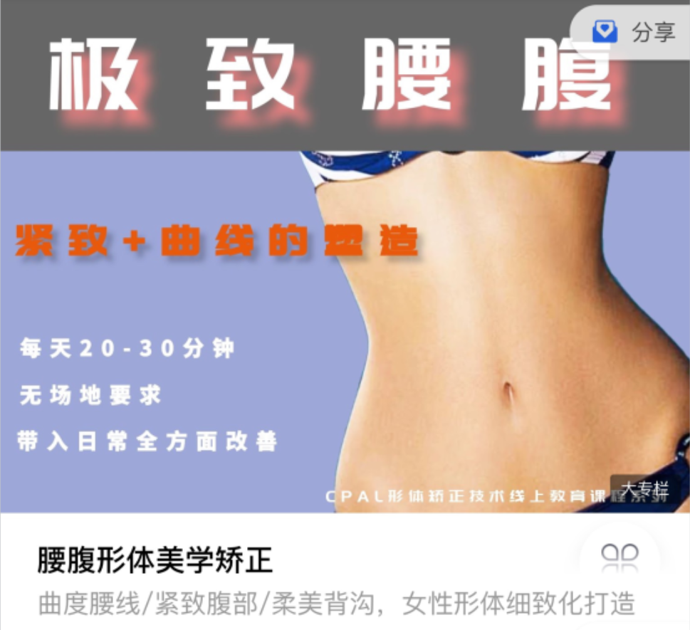 腰腹形体美学矫正 腰腹美化课程2020和2021插图