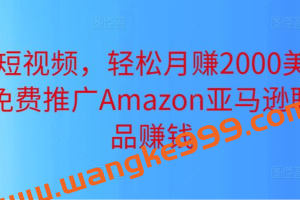 上传短视频，轻松月赚2000美元以上，免费推广Amazon亚马逊联盟商品赚钱