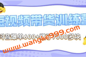 李鲆《抖音短‬视频带货练训‬营第8期》抖音爆单600+赚了7000多