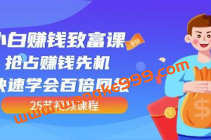 《小白赚钱致富课》抢占赚钱先机快速学会百倍回报