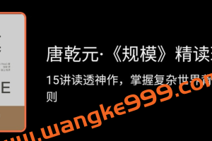 【湛庐精读】唐乾元·《规模》精读班