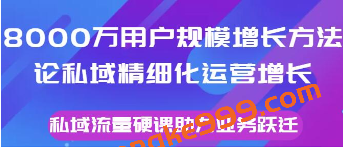 梁贵星《8000万用户规模增长方法论》私域精细化运营增长，私域流量硬课助力业务跃迁插图