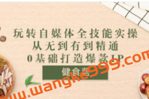 健食营《玩转自媒体全技能实操》从无到有到精通到年入百万，0基础打造爆款IP