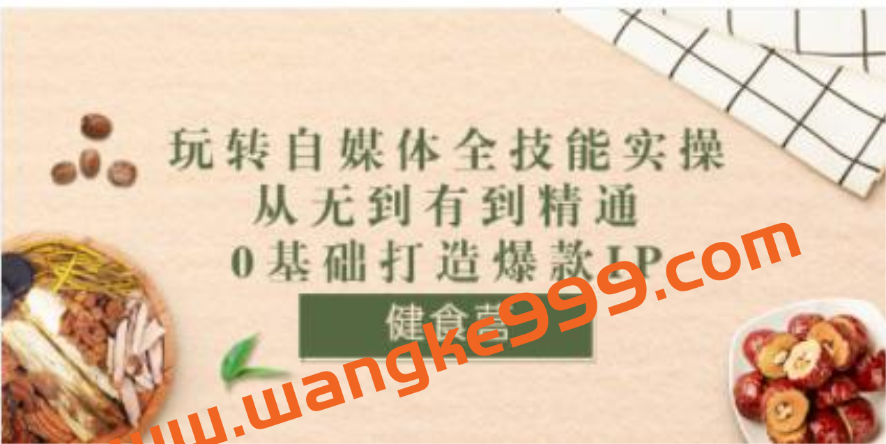 健食营《玩转自媒体全技能实操》从无到有到精通到年入百万，0基础打造爆款IP插图