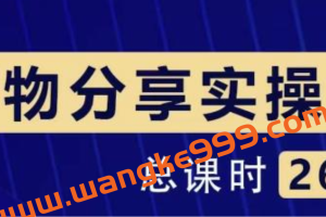 大木好物分享短视频运营实操班：一部手机从零到一带货实操赚钱（26节课时）