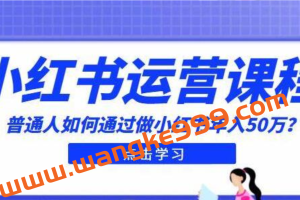 《小红书运营入门课程》普通人如何通过做小红书年入50万