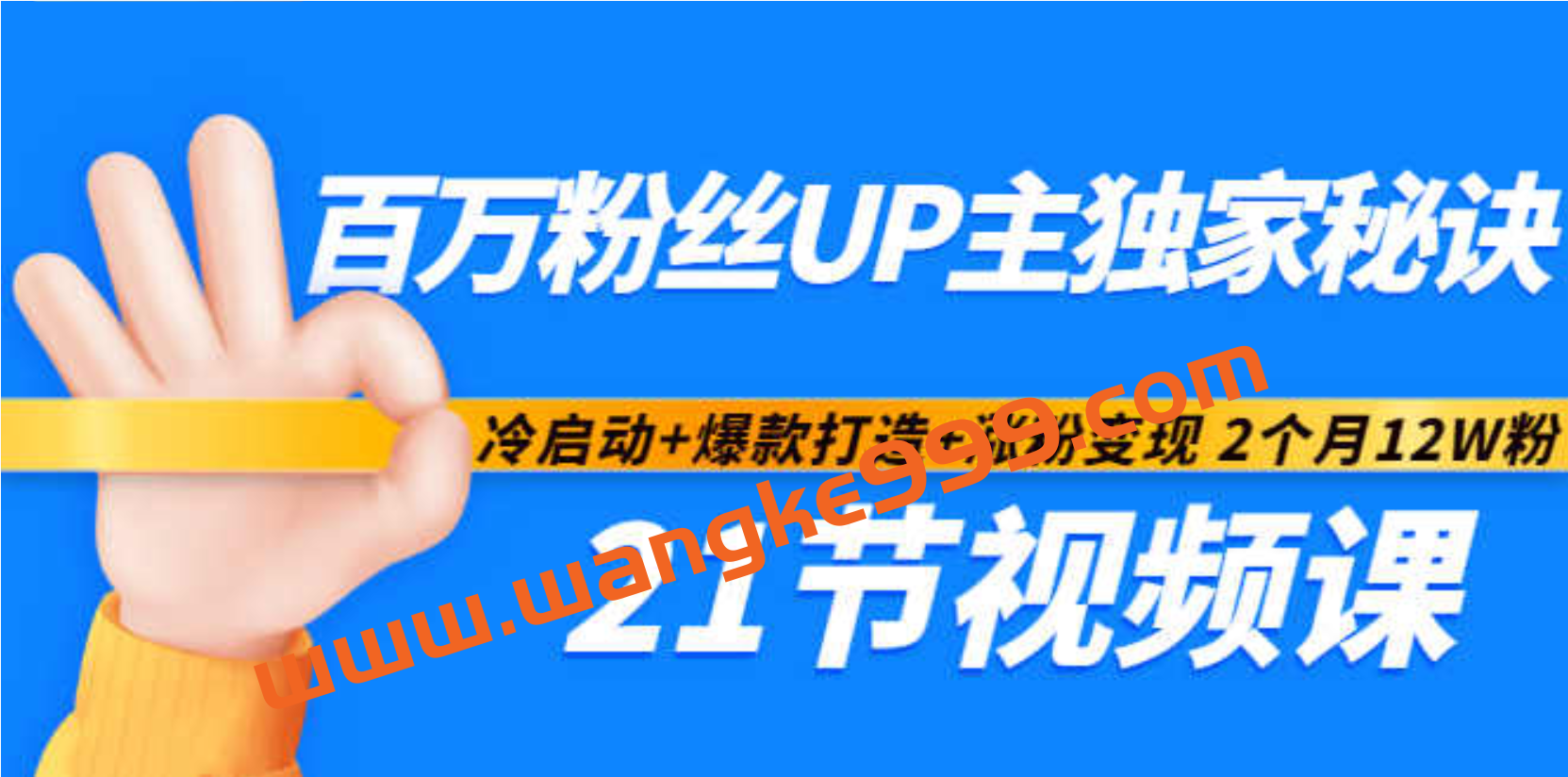 百万粉丝UP主独家秘诀：冷启动+爆款打造+涨粉变现2个月12W粉（21节视频课)插图