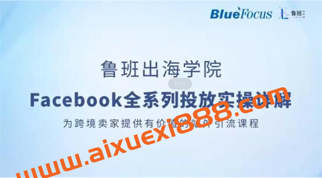 鲁班《Facebook全系列投放实操详解》插图