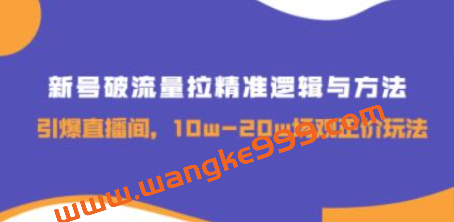 《新号破流量拉精准逻辑与方法》引爆直播间，10w-20w场观正价玩法插图