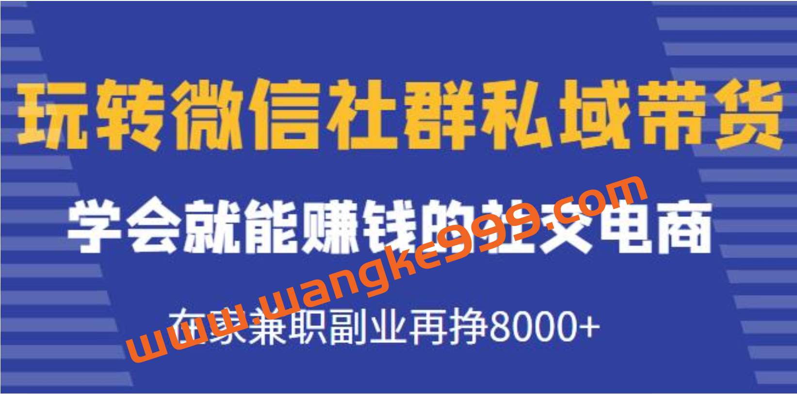 《玩转微信社群私域带货》学会就能赚钱的社交电商，在家兼职副业再挣8000+插图