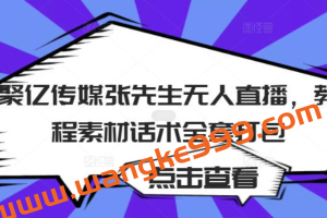 聚亿传媒张先生无人直播，教程素材话术全套打包