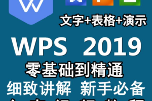 WPS2019视频教程 Word文字排版处理、PPT制作动画设置、表格制作