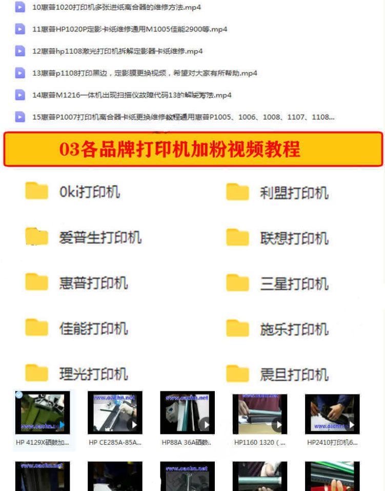 打印机复印机维修视频教程 传真扫描仪激光喷墨拆装原理故障保养插图5