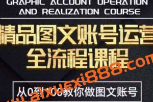 精品抖音图文账号运营全流程：从0开始做图文账号