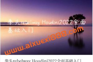 拳头rebelway Houdini2022全面基础入门