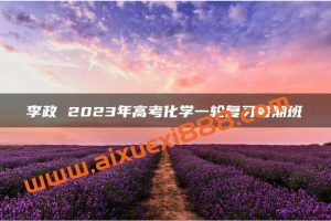 李政 2023届高考化学2022年暑假班