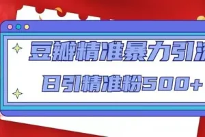 豆瓣精准暴力引流，日引精准粉500+【12课时】