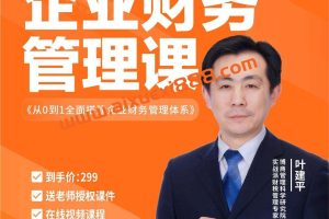 【众筹】叶建平企业财务管理课《从0到1全面搭建企业财务管理体系》