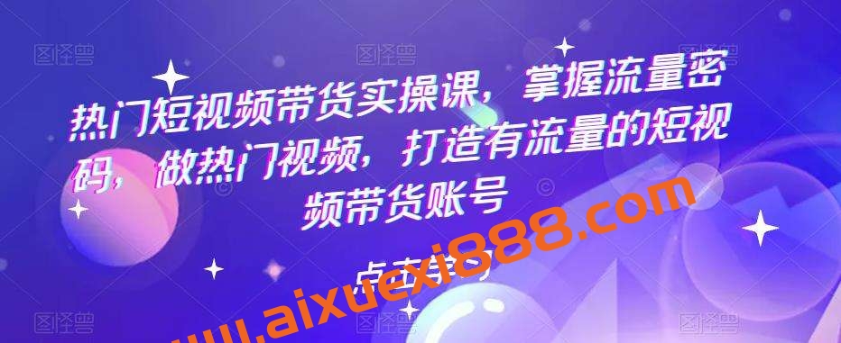 热门短视频带货实操课，掌握流量密码，做热门视频，打造有流量的短视频带货账号插图