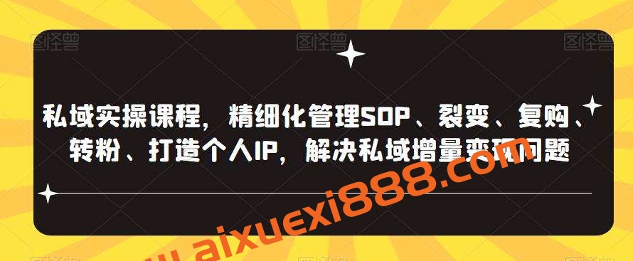 达达私域实操课程，精细化管理SOP、裂变、复购、转粉、打造个人IP，解决私域增量变现问题插图