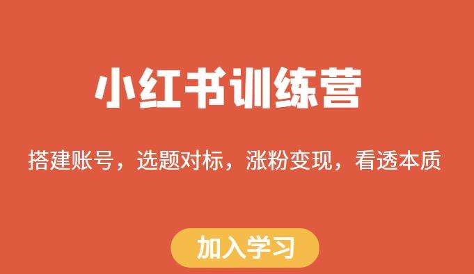 小红书训练营，搭建账号，选题对标，涨粉变现，看透本质插图