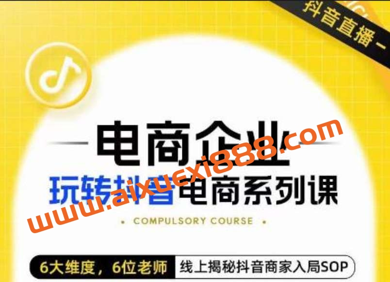 玺承·电商企业玩转抖音电商系列课，6大维度，6位老师，线上揭秘抖音商家入局SOP插图