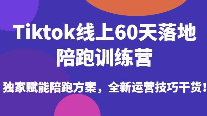 Tiktok线上60天落地陪跑训练营，独家赋能陪跑方案，全新运营技巧干货插图